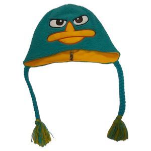 Phineas & Ferb Hat Cap Perry  the Platypus Agent P Braids Ear Flaps